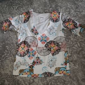 Short sleeve deep v neck hoodie sweater